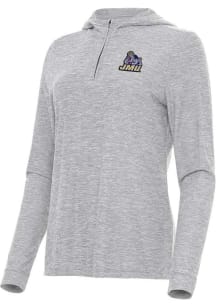Antigua James Madison Dukes Womens Grey Daybreak Qtr Zip