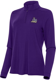 Antigua James Madison Dukes Womens Purple Intent Qtr Zip
