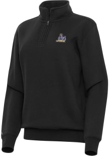Antigua James Madison Dukes Womens Black Victory Qtr Zip