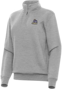Antigua James Madison Dukes Womens Grey Victory Qtr Zip
