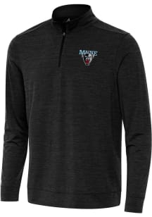 Antigua Maine Black Bears Mens Black Bright Long Sleeve Qtr Zip Pullover
