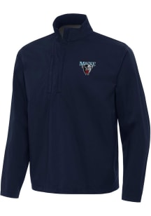 Antigua Maine Black Bears Mens Navy Blue Brisk Long Sleeve Qtr Zip Pullover