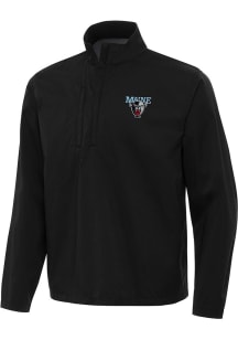 Antigua Maine Black Bears Mens Black Brisk Long Sleeve Qtr Zip Pullover