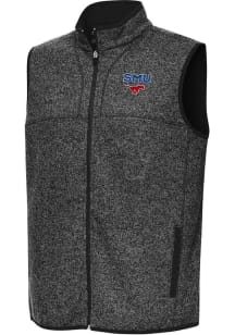 Antigua SMU Mustangs Mens Black Fortune Sleeveless Jacket