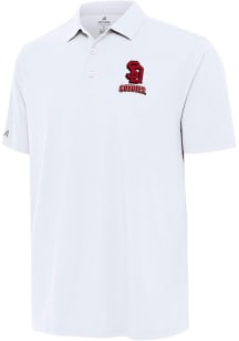 Antigua South Dakota Coyotes Mens White Era Short Sleeve Polo