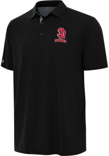 Antigua South Dakota Coyotes Mens Black Era Short Sleeve Polo