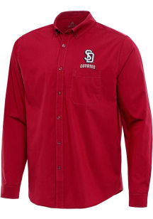 Antigua South Dakota Coyotes Mens Red Flight Long Sleeve Dress Shirt