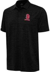 Antigua South Dakota Coyotes Mens Black Layout Short Sleeve Polo