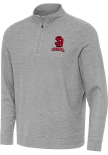 Antigua South Dakota Coyotes Mens Grey Subtle Long Sleeve Qtr Zip Pullover