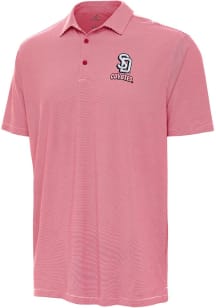 Antigua South Dakota Coyotes Mens Red Twine Short Sleeve Polo