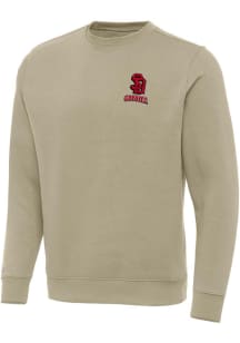 Antigua South Dakota Coyotes Mens Khaki Victory Long Sleeve Crew Sweatshirt