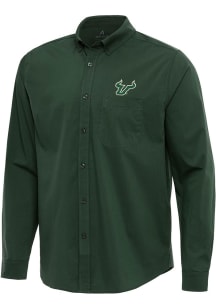 Antigua South Florida Bulls Mens Green Flight Long Sleeve Dress Shirt