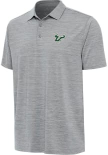 Antigua South Florida Bulls Mens Grey Layout Short Sleeve Polo