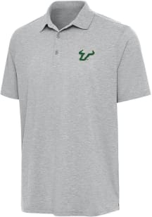 Antigua South Florida Bulls Mens Grey Par 3 Short Sleeve Polo