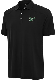 Antigua South Florida Bulls Mens Black Western Short Sleeve Polo