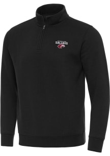 Antigua Southern Illinois Salukis Mens Black Victory Long Sleeve Qtr Zip Pullover