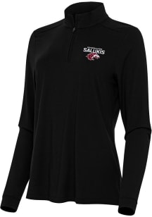 Antigua Southern Illinois Salukis Womens Black Intent Qtr Zip