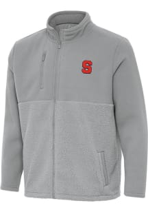 Antigua Syracuse Orange Mens Grey Daily Fused Medium Weight Jacket
