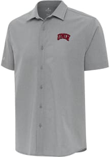 Antigua UNLV Runnin Rebels Mens Grey Activate Short Sleeve Dress Shirt