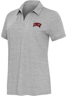 Antigua UNLV Runnin Rebels Womens Grey Layout Short Sleeve Polo Shirt