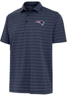 Antigua New England Patriots Mens Navy Blue Urge Short Sleeve Polo