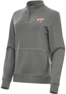 Antigua Virginia Tech Hokies Womens Black Crush Qtr Zip