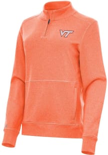 Antigua Virginia Tech Hokies Womens Orange Crush Qtr Zip