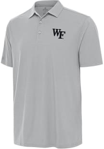 Antigua Wake Forest Demon Deacons Mens Grey Era Short Sleeve Polo