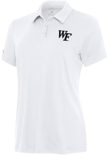 Antigua Wake Forest Demon Deacons Womens White Reprocess Recycled Short Sleeve Polo Shirt