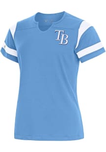 Antigua Tampa Bay Rays Womens Blue Encounter Short Sleeve T-Shirt