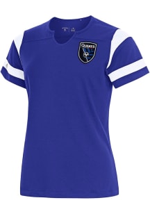 Antigua San Jose Earthquakes Womens Blue Encounter Short Sleeve T-Shirt