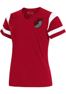 Antigua Portland Trail Blazers Womens Red Encounter Short Sleeve T-Shirt