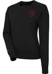 Antigua San Francisco Giants Womens Black Forward Crew Sweatshirt