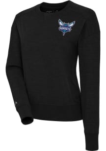 Antigua Charlotte Hornets Womens Black Forward Crew Sweatshirt
