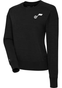 Antigua Utah Jazz Womens Black Forward Crew Sweatshirt