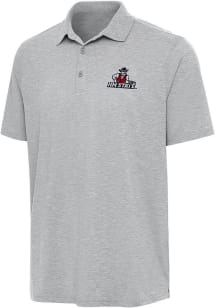 Antigua New Mexico State Aggies Mens Grey Par 3 Short Sleeve Polo