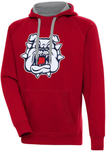 Antigua Fresno State Bulldogs Mens Red Full Front Victory Long Sleeve Hoodie