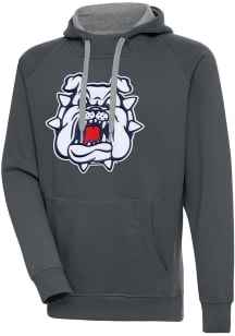 Antigua Fresno State Bulldogs Mens Charcoal Full Front Victory Long Sleeve Hoodie