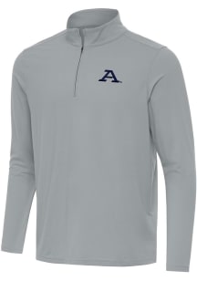 Antigua Akron Zips Mens Grey Intent Long Sleeve Qtr Zip Pullover