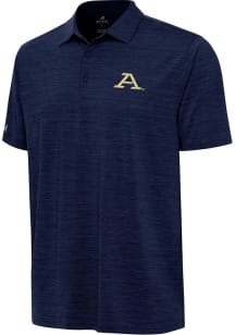 Antigua Akron Zips Mens Navy Blue Layout Short Sleeve Polo