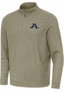 Antigua Akron Zips Mens Olive Subtle Long Sleeve Qtr Zip Pullover