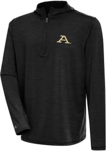 Antigua Akron Zips Mens Black Tidy Long Sleeve Qtr Zip Pullover