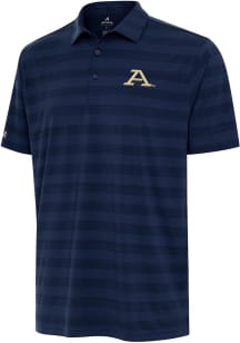 Antigua Akron Zips Mens Navy Blue Tunnel Short Sleeve Polo