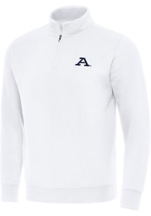 Antigua Akron Zips Mens White Victory Long Sleeve Qtr Zip Pullover