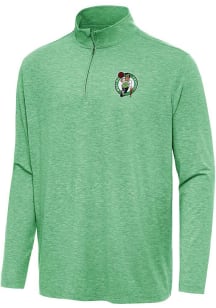 Antigua Boston Celtics Mens Green Hunk Long Sleeve Qtr Zip Pullover
