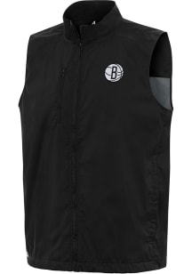 Antigua Brooklyn Nets Mens Black Brisk Sleeveless Jacket