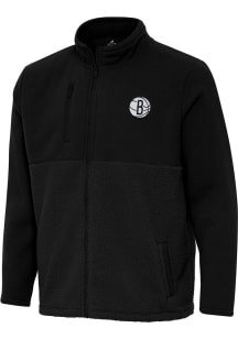 Antigua Brooklyn Nets Mens Black Daily Fused Medium Weight Jacket