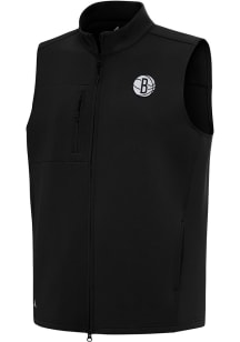 Antigua Brooklyn Nets Mens Black Demand Sleeveless Jacket