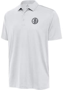 Antigua Brooklyn Nets Mens White Ellipse Short Sleeve Polo