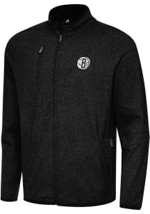 Antigua Brooklyn Nets Mens Black Hold Up Light Weight Jacket